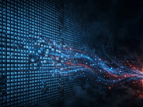 Conceptual illustration of a national identity registry database exposed in a cyberattack