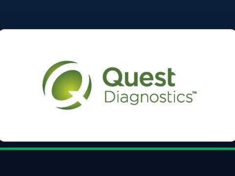 Quest Diagnostics logo on a dark background, after the company confirmed patient records were accessed in the Quanum breach