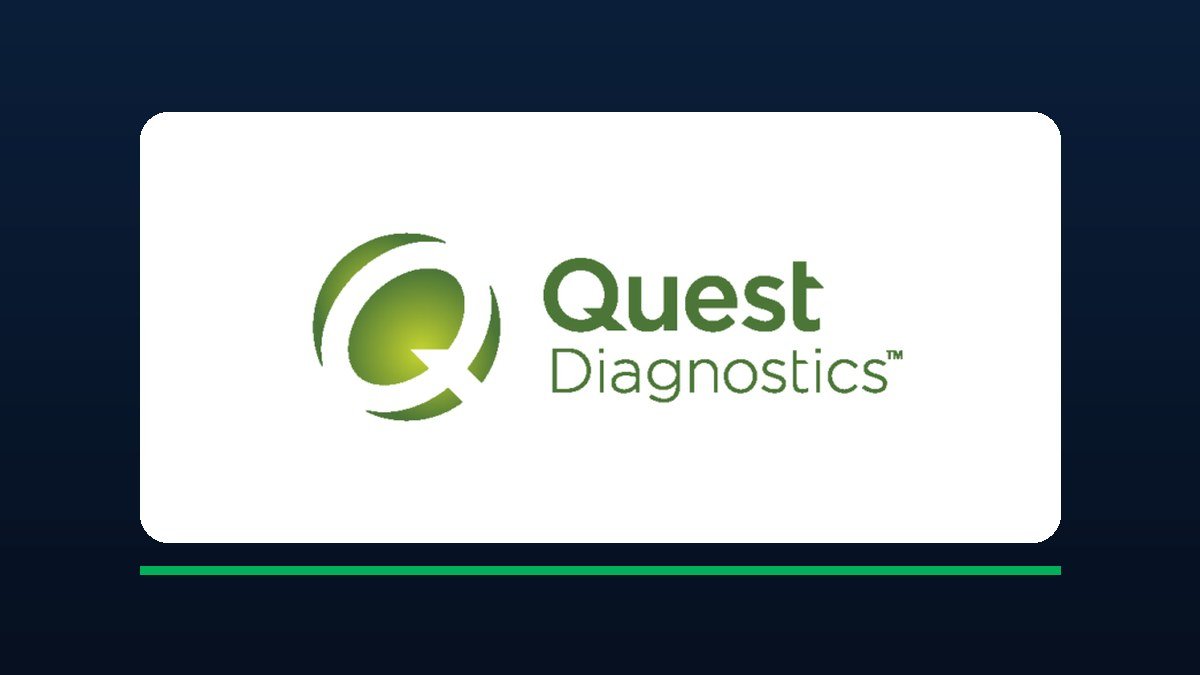 Quest Diagnostics logo on a dark background, after the company confirmed patient records were accessed in the Quanum breach