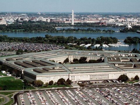The Pentagon building in Arlington, Virginia, headquarters of the US Department of Defense
