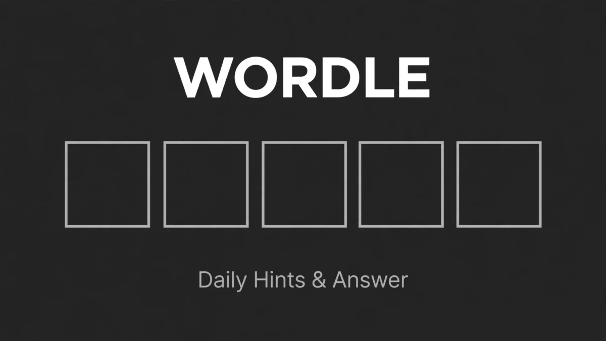 Wordle daily puzzle letter tiles, hints and answer
